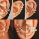 encrusted simple snake Diamond ear clip fashion earrings