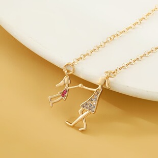 Creative cartoon light luxury collarbone necklace woman 项链