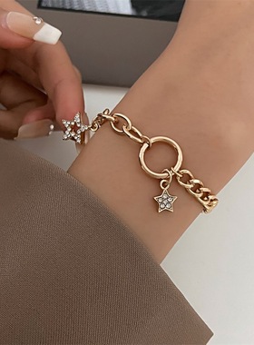 欧美质感合金简约不对称网红手链