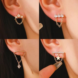 Flat head threaded copper piercing inner piercing ear stud