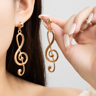 Exaggerated creative notes retro temperament earrings 耳饰