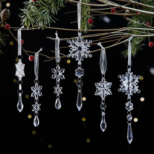 New Snowflake Ice Column Christmas Tree Decoration Pendant