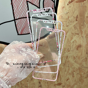 卡通hello XSmax可爱钢化玻璃膜iPhone11 17promax彩色全屏手机彩膜凯蒂猫 kitty适用苹果XR