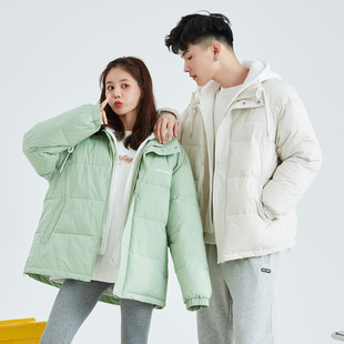 唐狮情侣棉衣棉服男女2025冬季新款宽松连帽假两件超好看加厚外套