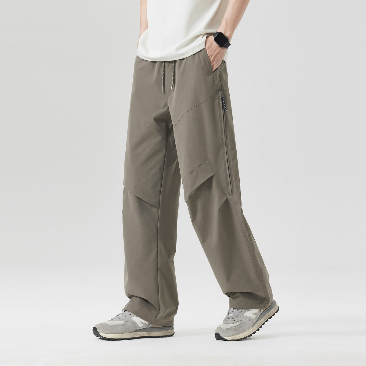 唐狮2026春季新款休闲裤男士薄款潮牌设计感帅气流行直筒工装裤子