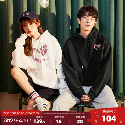 唐狮2025春秋季新款情侣卫衣男休闲宽松套头衫白色上衣女情侣装DF