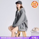 连帽春秋上衣韩版 唐狮开春外套女新款 休闲宽松灰色卫衣爆款