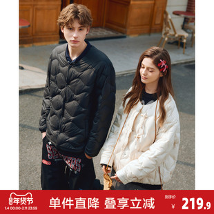唐狮2026冬季情侣羽绒服短款轻薄小v领黑色设计商务简约气质高级