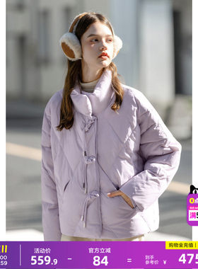 唐狮秋冬款羽绒服女款短款女立领新中式短款羽绒服高级感女士冬装