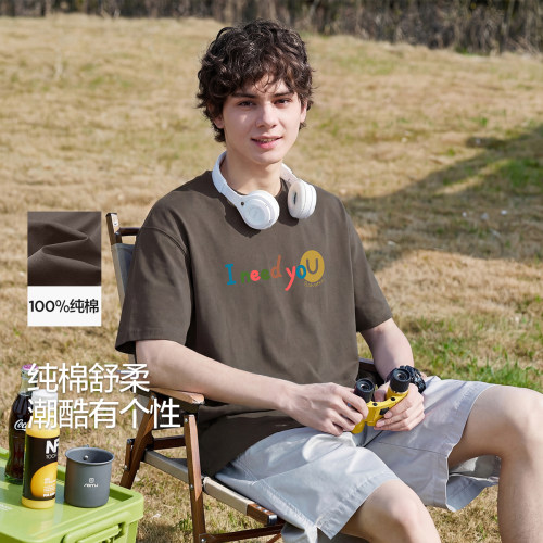 唐狮2026夏季新款短袖T恤男220g重磅美式潮流纯棉上衣男士宽松