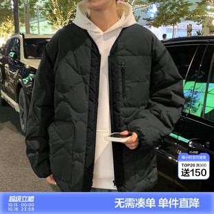 唐狮26冬新款男羽绒服无领拉链青少年厚外套韩版宽松男装上衣