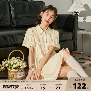 裙DY 波光粼粼气质斩女甜美流行漂亮衬衫 唐狮早春新款 连衣裙女短款