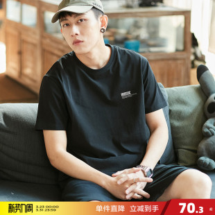 T恤运动潮流圆领上衣图案印花内搭打底衫 男短袖 新款 唐狮2026春季