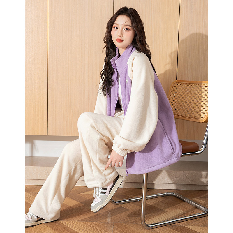 唐狮运动套装女秋冬新款摇粒绒拼接立领开衫外套长裤两件套,女装/女士精品,时尚套装,淘宝优惠券,粉丝福利购,淘宝优惠卷