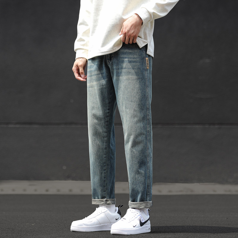 唐狮24秋季新款男牛仔裤宽松直筒裤显瘦复古水洗美式潮流时尚裤子
