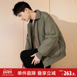 唐狮24冬季新款羽绒服男装宽松美式高街棒球服外套飞行员夹克潮流