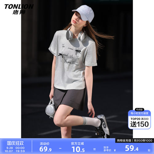唐狮2026夏季新款女短袖T恤韩系穿搭蝴蝶结减龄设计感小众上衣