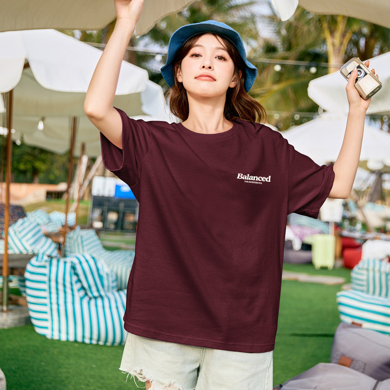 唐狮2024夏季新款短袖T恤女设计感洋气美式复古休闲宽松上衣sz