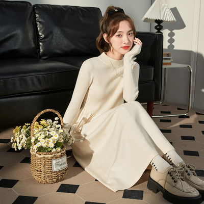 taobao agent Autumn white dress, 2023 collection, city style, long sleeve, french style