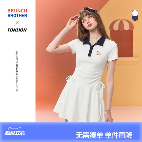 【Brunch Brother联名】唐狮2026夏连衣裙女短款收腰学院好看气质