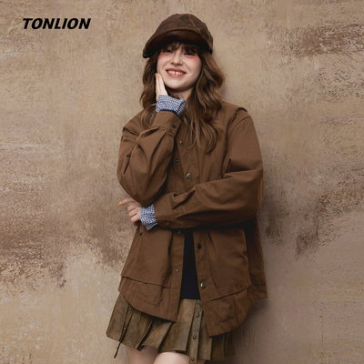 唐狮2026春秋季女外套百搭高级感翻领夹克小个子时尚休闲女装yc
