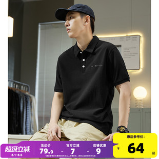 新款 polo衫 唐狮2025夏季 短袖 简约宽松上衣 男士 纯色翻领t恤男款