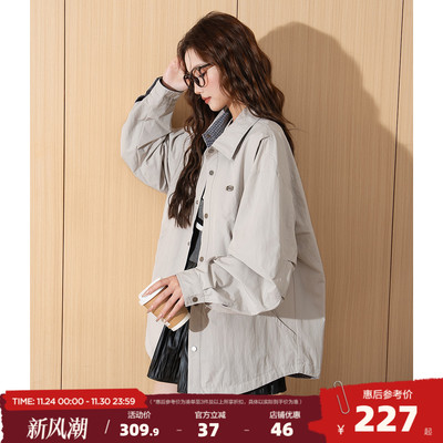 唐狮2025春秋季外套女百搭高级感休闲风好看翻领夹克外套ins风yc