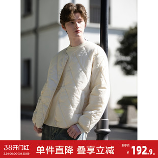 唐狮冬款轻薄无领棉服男百搭舒适棉衣外套男士潮御寒保暖