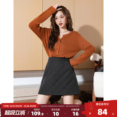 唐狮夹棉中长裙女秋冬a