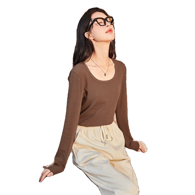 唐狮新款通勤U领女打底衫