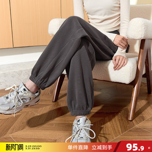 三针五线灰色束脚卫裤 宽松高腰休闲裤 女春秋新款 唐狮运动裤