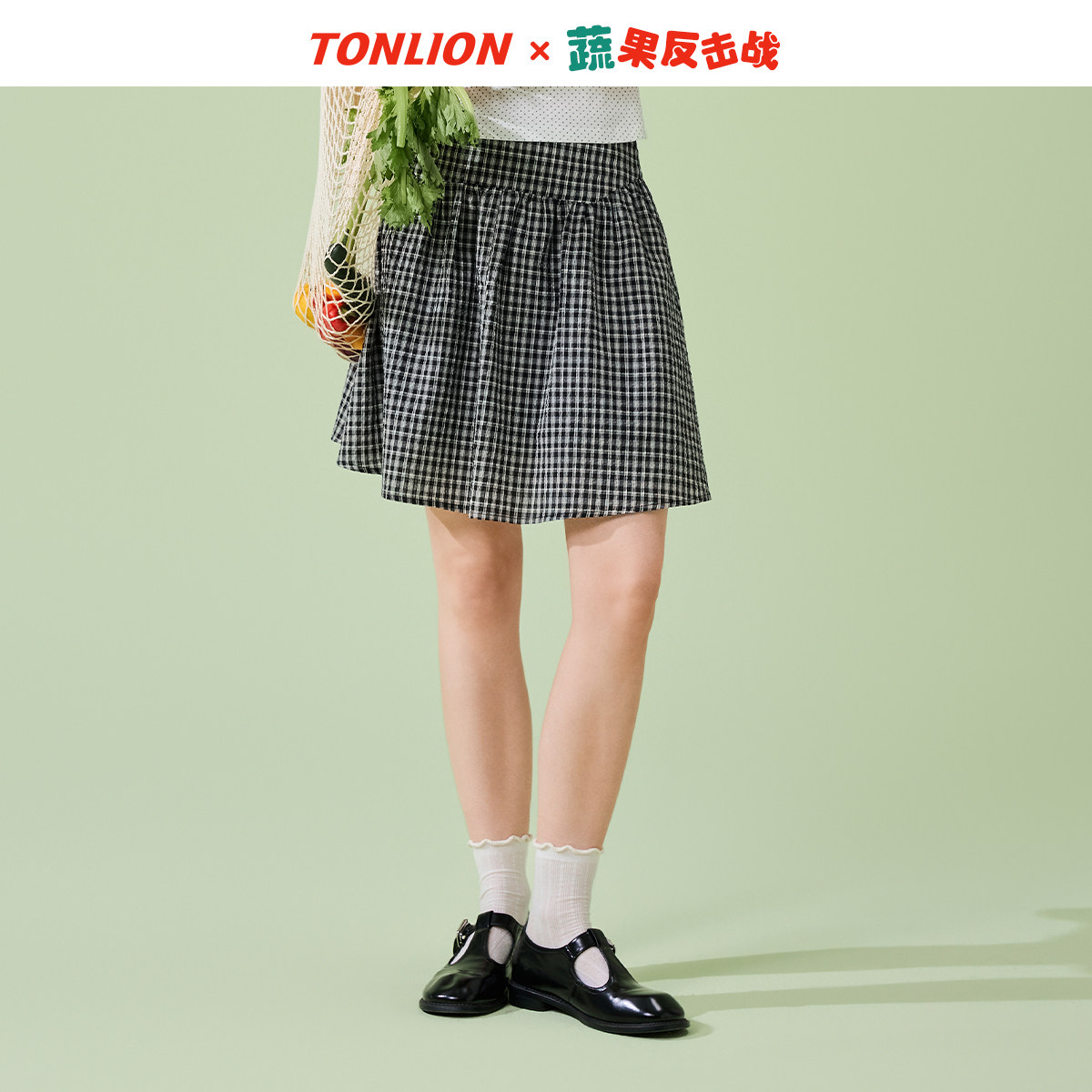 唐狮2026夏季新款半身裙女格纹短款学生小个子穿搭休闲通勤风百搭
