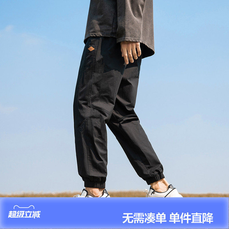 唐狮春秋新款工装裤男韩版束脚宽松休闲长裤简约直筒裤子潮流