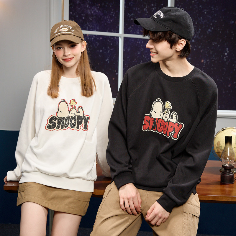 唐狮史努比联名情侣卫衣男女2025秋季新款宽松圆领青少年爆款上衣