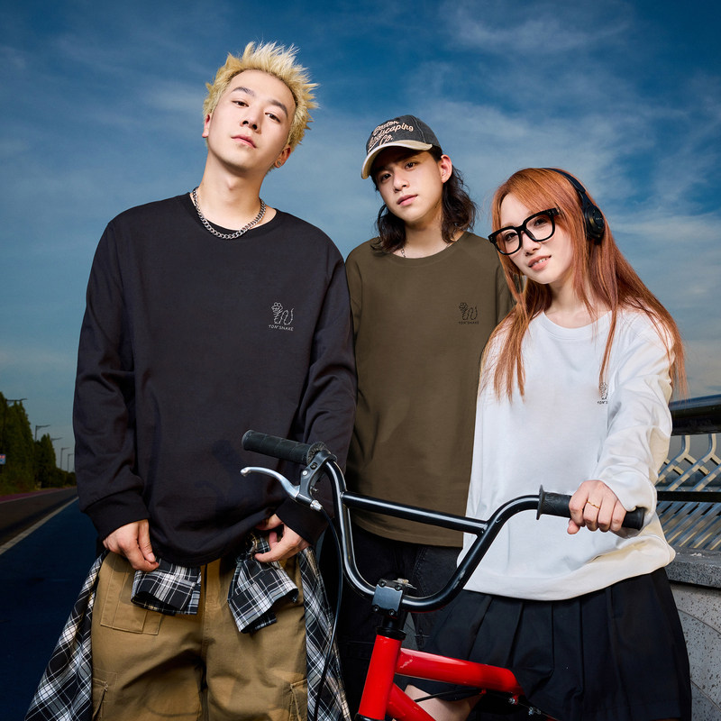 唐狮2024秋季新款长袖T恤男小细节圆领纯色上衣宽松内搭打底衫潮t