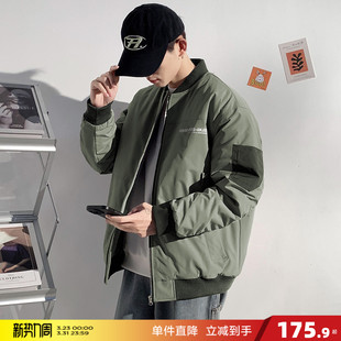 运动棉服夹棉外套加厚防寒服潮 棉衣男棒球领短款 唐狮冬季 新款