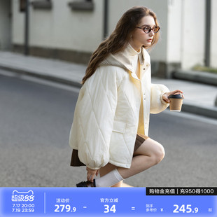 唐狮2026冬季女拼接短款棉衣女冬季棉服高级感秋冬外套时尚棉袄