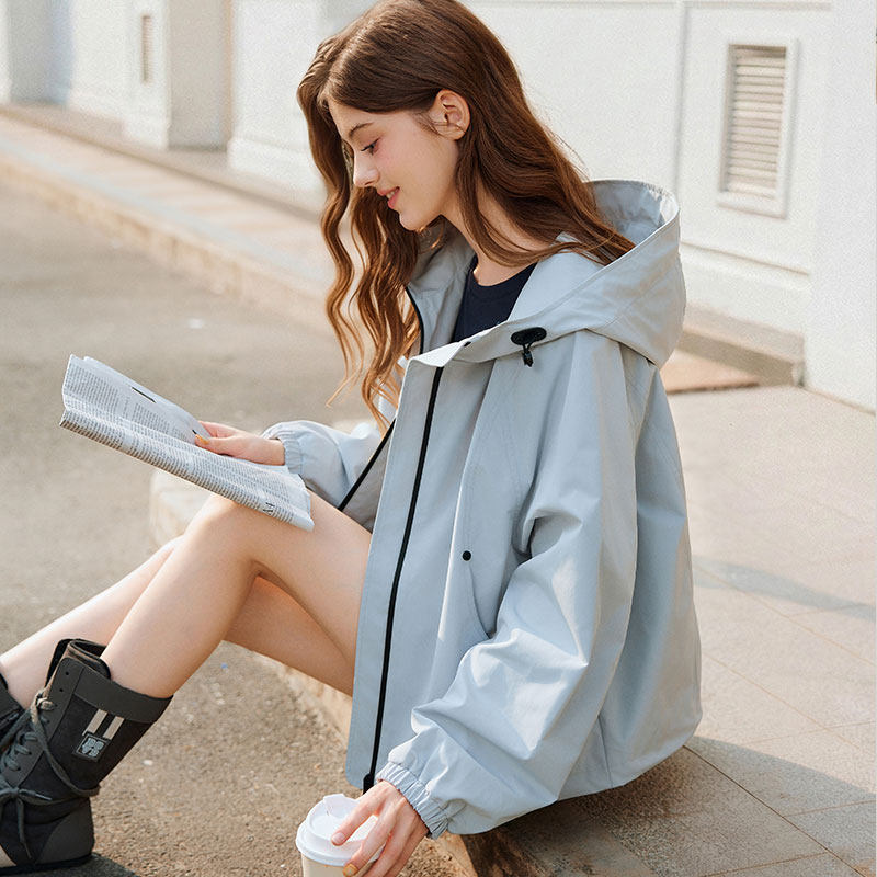 唐狮2026春季女连帽超短款外套长袖拉链宽松型日常通勤风时尚流行,女装/女士精品,短外套,淘宝优惠券,粉丝福利购,淘宝优惠卷