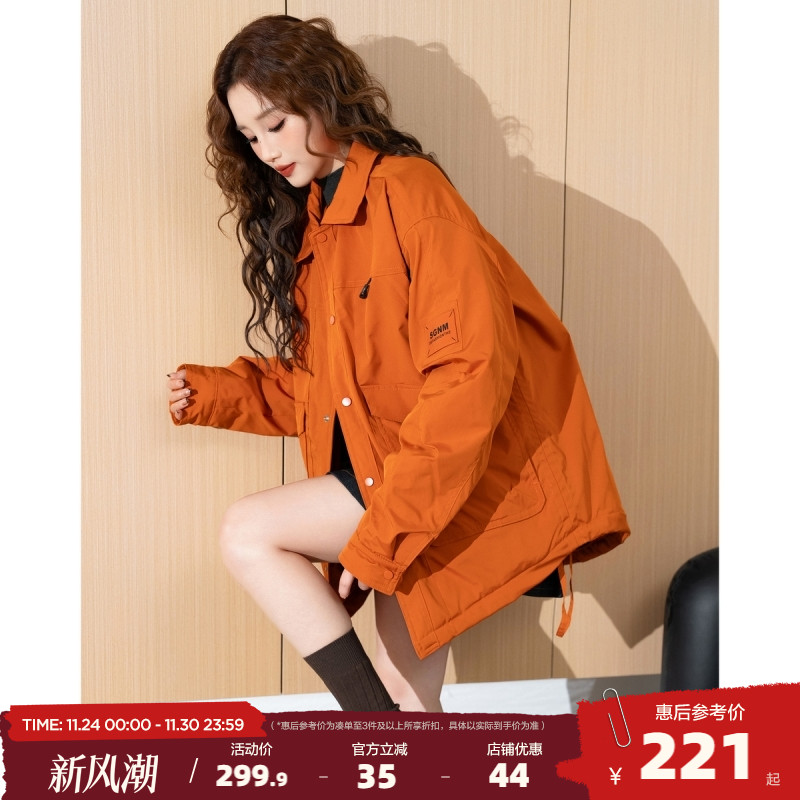 唐狮新款棉衣女连帽工装上衣加厚潮流时尚韩系穿搭宽松休闲yc