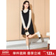 唐狮秋季 新款 背带裙女小香风气质黑色半身裙显瘦直筒裙小个子
