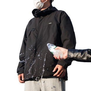 Radiohead黑色外套男宽松青少年防泼水上衣防风春季薄款夹克时尚