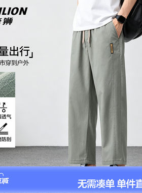 唐狮夏季薄款宽松直筒工装休闲裤
