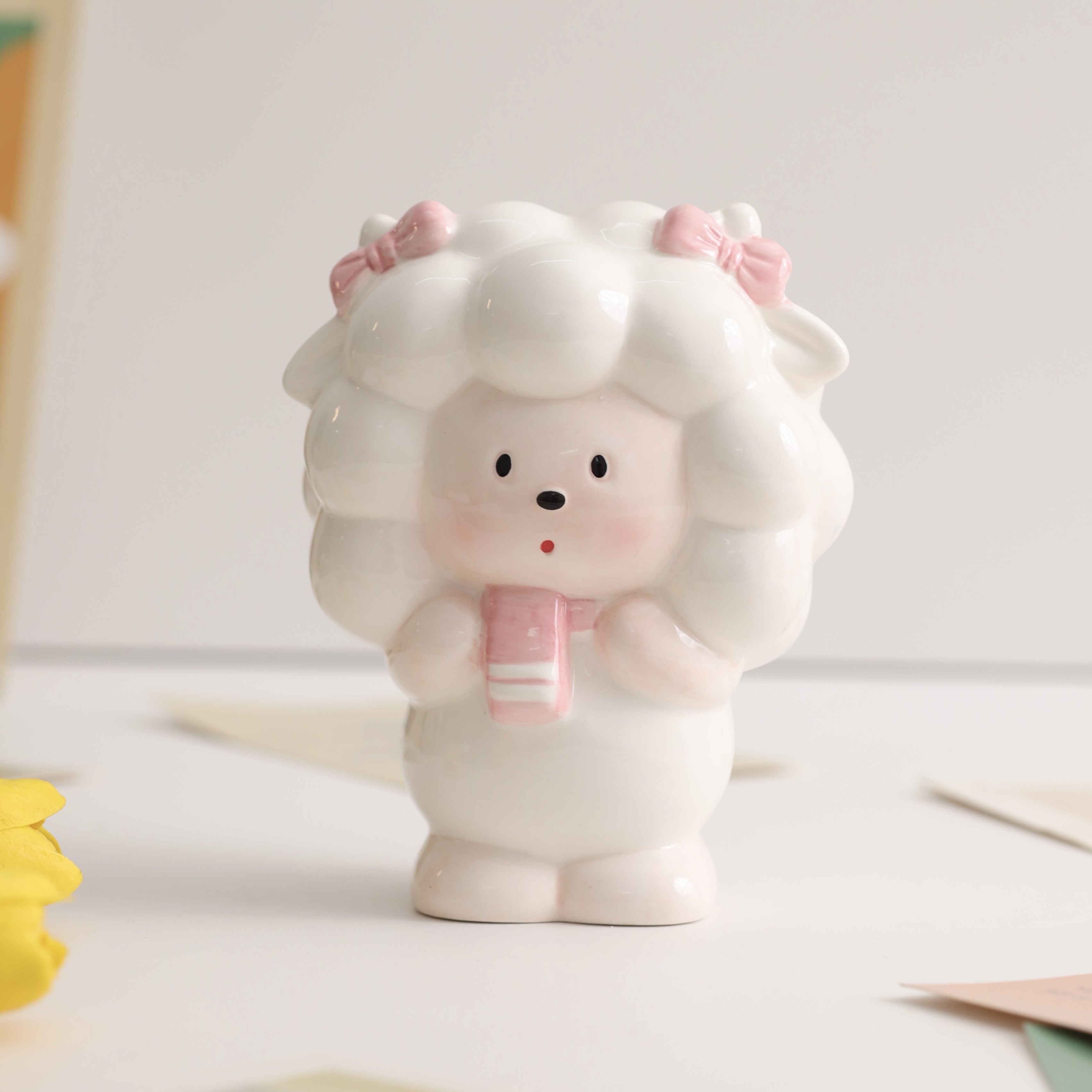 美羊羊陶瓷储蓄罐存钱罐可爱卡通送小朋友礼物陶瓷家居可爱摆件