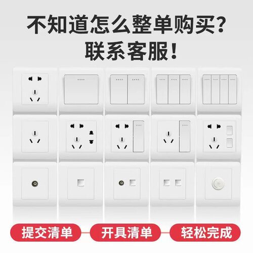 国际电工86型暗装墙壁家用雅白色