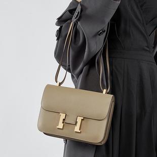 大号手掌蜥蜴纹牛皮轻奢高级真皮女包h扣康康包空姐包斜挎小方包