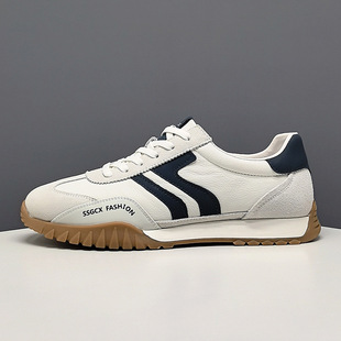 真皮橡胶底春夏男款小白鞋男鞋男士休闲鞋百搭潮流板鞋时尚