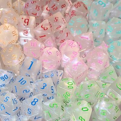 跑团D20闪光透明多面骰子