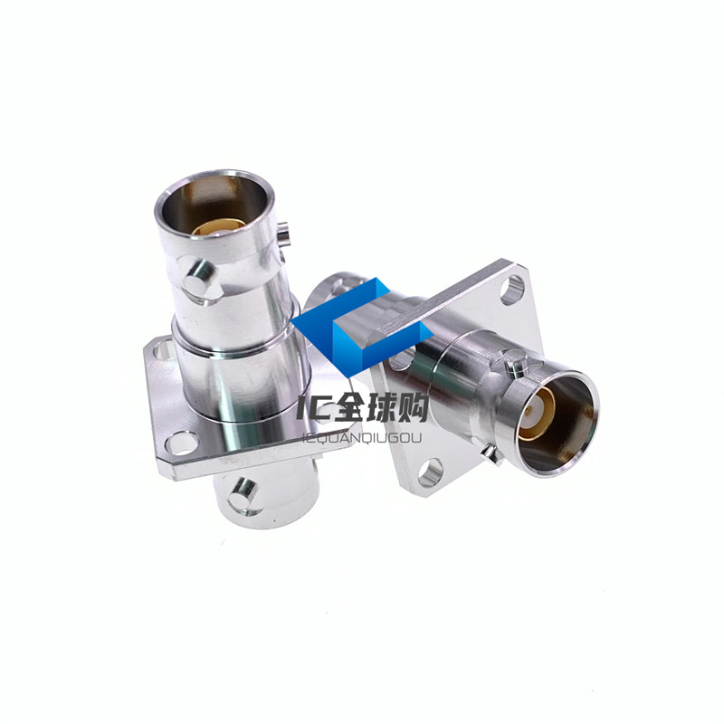 TRB-KKY 1553B总线连接器转接头 BNC三同轴母对母法兰4孔安装 TRB