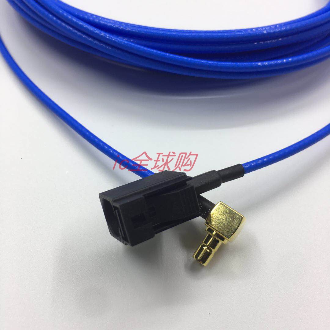 FAKRA-K C型母座连接线 MCX-JW馈线 MCX公弯头射频线 车载天线