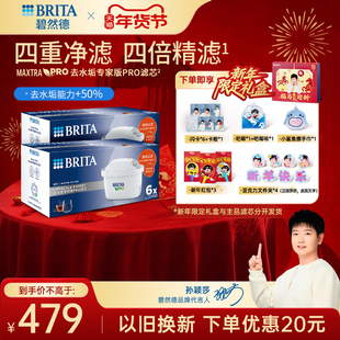 BRITA碧然德过滤净水器家用厨房滤水壶去水垢专家版PRO滤芯12枚